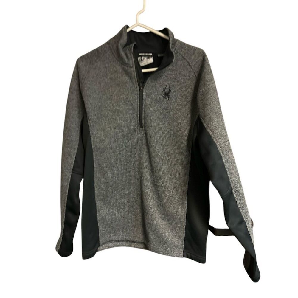 Spyder Men's Gray Half-Zip Knit‎ Pullover Sweater Long Sleeve Casual L